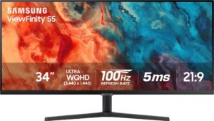 027880e3-050b-4ab5-934d-16073cbe3acb.jpg Samsung - 34” ViewFinity S5 Ultrawide QHD 100Hz AMD FreeSync Monitor with HDR10 (DisplayPort, HDMI) - Black