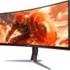 AOC - CU34G2XP 34" VA Curved Gaming Monitor, WQHD (3440x1440), 180Hz, 1ms, Freesync, HDR 400 - Black/Silver/Red