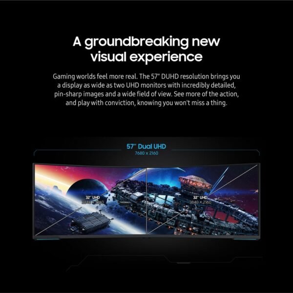 1081e2f8-97e2-4cd6-b600-cc74da04791a.jpg Samsung - 57" Odyssey Neo G9 Dual 4K UHD Quantum Mini-LED 240Hz 1ms HDR 1000 Curved Gaming Monitor (HDMI