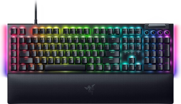 41244e40-866f-4fad-86e2-1cab041cef53.jpg Razer - BlackWidow V4 Full Size Wired Mechanical Green Clicky Switch Gaming Keyboard with Chroma RGB Backlighting - Black