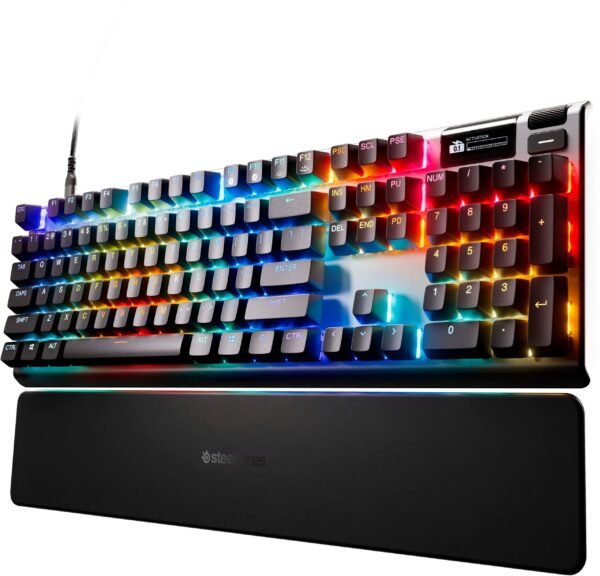43bb951a-e76b-4688-8e58-4e4dfa8c4857.jpg SteelSeries - Apex Pro Gen 3 Full Size Wired Mechanical OmniPoint Adjustable Gaming Keyboard with Rapid Tap - Black