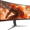 AOC - CU34G2XP 34" VA Curved Gaming Monitor, WQHD (3440x1440), 180Hz, 1ms, Freesync, HDR 400 - Black/Silver/Red