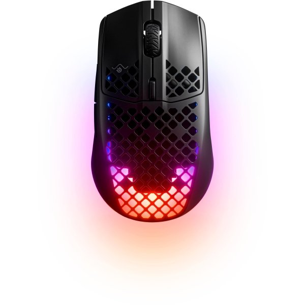 SteelSeries - Aerox 3 Super Light Honeycomb Wireless RGB Optical Gaming Mouse - Wireless - Onyx
