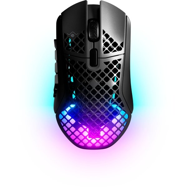 6501463_sd.jpg SteelSeries - Aerox 9 Wireless Ultra Lightweight Honeycomb Water Resistant RGB Optical Gaming Mouse With 18 Programmable Buttons - Wireless - Black
