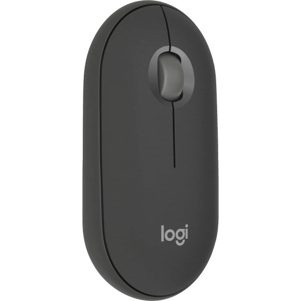 6554347_sd.jpg Logitech - Pebble Mouse 2 M350s Slim Lightweight Wireless Bluetooth Optical Silent Ambidextrous Mouse with Customizable Buttons - Wireless - Graphite