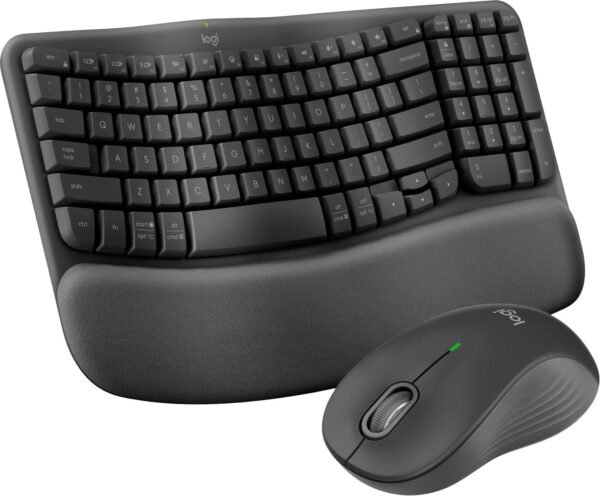 6554353_sd.jpg Logitech - Wave Keys MK670 Combo Ergonomic Wireless Keyboard and Mouse Bundle for Windows/Mac with Integrated Palm-rest - Graphite