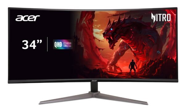 6573613_sd.jpg Acer - Nitro Gaming 34” Curved QHD 180Hz 1ms FreeSync Premium Gaming Monitor (DisplayPort, HDMI) - Black