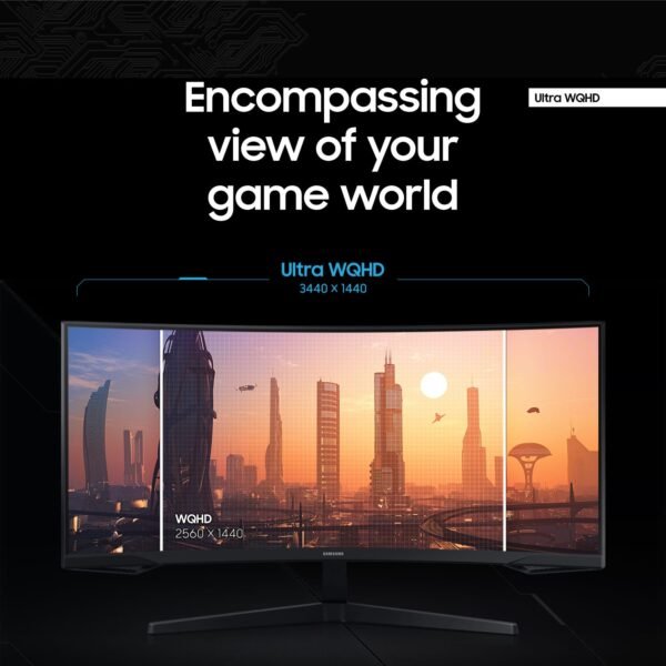 6d728984-60cf-4483-b18e-4418ed9ca8ac.jpg Samsung - 34” Odyssey G5 1000R Curved 1ms 165Hz QHD FreeSync Prem Gaming Monitor - Black