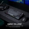 CORSAIR - K65 PLUS RGB 75% Wireless Mechanical Pre-Lubricated MLX Red Linear Switch Gaming Keyboard with Hot-Swappable Switches - Black/Gray