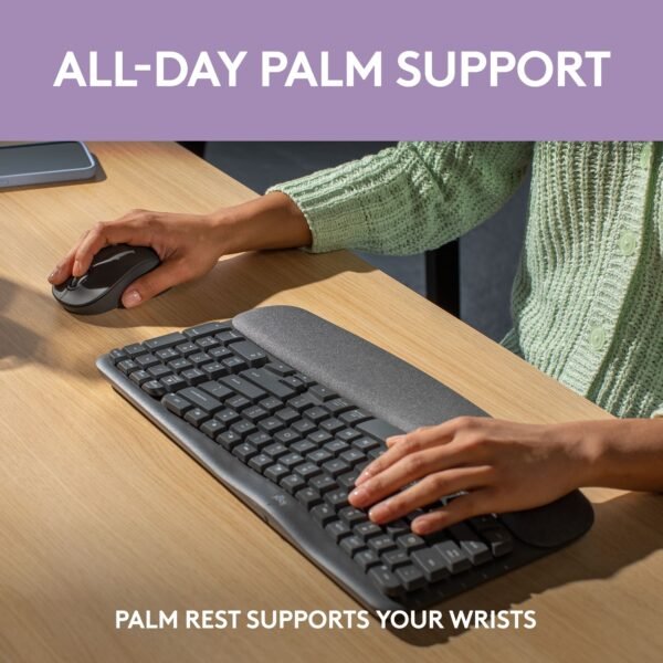 783dc08f-c84f-439a-bdcc-42d0206749a2.jpg Logitech - Wave Keys MK670 Combo Ergonomic Wireless Keyboard and Mouse Bundle for Windows/Mac with Integrated Palm-rest - Graphite
