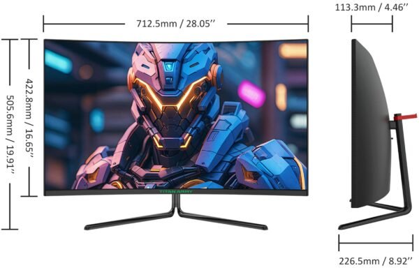 7fbba1ca-e67d-4f05-9e01-73d69226530d.jpg Titan-army - 31.5” Curved Gaming Monitor, IPS 1ms 240Hz 2K QHD FreeSync 95% DCI-P3 w/ HDR400 (DisplayPort, HDMI) - Black