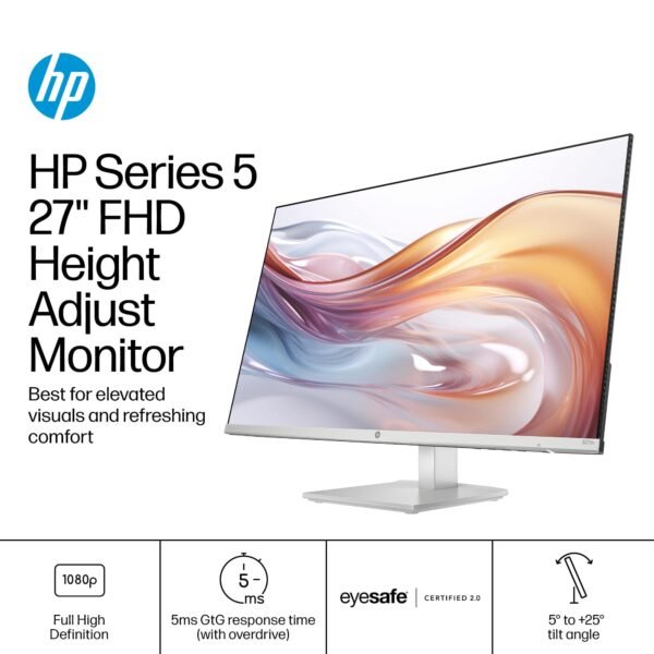 818be41d-da4b-4a9c-b2ca-783843b2ac08.jpg HP - 27" IPS LED FHD 100Hz Monitor with Adjustable Height (HDMI, VGA) - Silver & Black