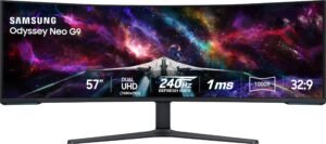 8cf286e4-a41f-4605-9d06-b9fa9450529f.jpg Samsung - 57" Odyssey Neo G9 Dual 4K UHD Quantum Mini-LED 240Hz 1ms HDR 1000 Curved Gaming Monitor (HDMI