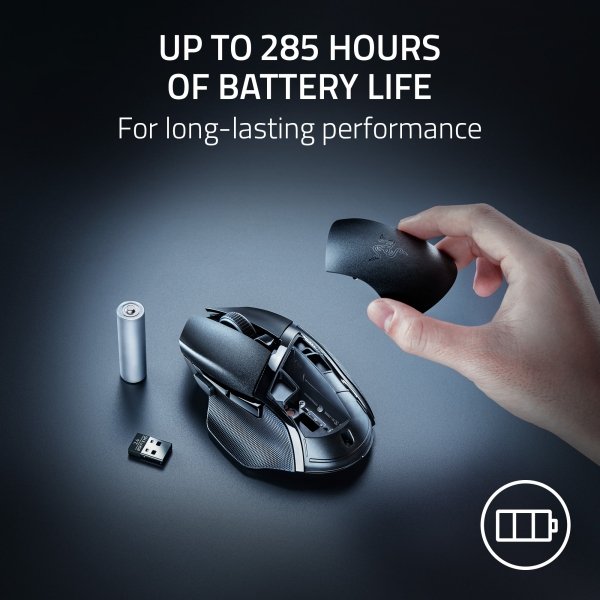 a576d3c9-1414-4be6-9766-e73981bf64b7.jpg Razer - Basilisk V3 X HyperSpeed Optical Gaming Mouse with 9 Customizable Controls - Wireless - Black