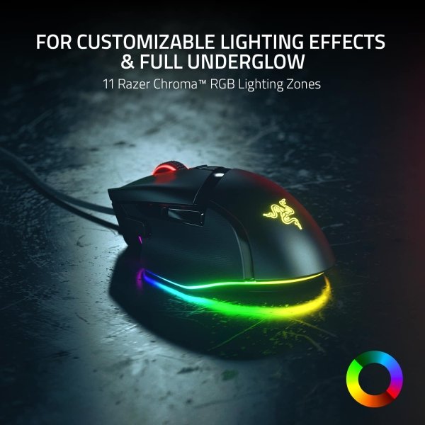 Razer - Basilisk V3 Optical Gaming Mouse with Chroma RBG Lighting - Wired - Black