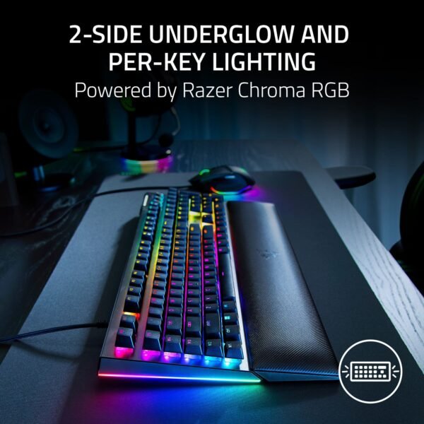 abd7ec64-fe5c-4a69-80df-ec2058df2e4e.jpg Razer - BlackWidow V4 Full Size Wired Mechanical Green Clicky Switch Gaming Keyboard with Chroma RGB Backlighting - Black