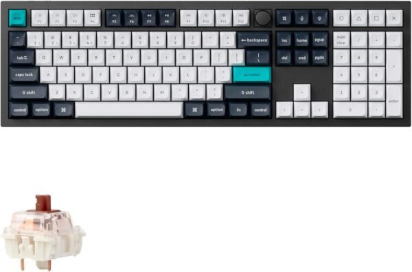 Keychron - Q6 Max 100% Custom Wireless RGB Mechanical Keyboard with Programmable QMK/VIA Hot-Swappable Brown Switch - Black