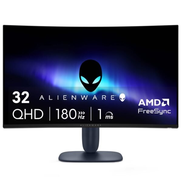 Alienware - AW3225DM 32" VA LED Curved QHD 180Hz 1ms FreeSync Gaming Monitor with HDR (HDMI, DisplayPort) - Black