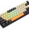 REDRAGON - K633CGO-RGB Wired 60% Mechanical Gaming Keyboard, RGB Backlit 68 Keys Progammable Keyboard, Hot-Swappable Red Switch - Black/Beige/Orange