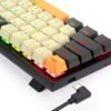 REDRAGON - K633CGO-RGB Wired 60% Mechanical Gaming Keyboard, RGB Backlit 68 Keys Progammable Keyboard, Hot-Swappable Red Switch - Black/Beige/Orange