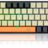 REDRAGON - K633CGO-RGB Wired 60% Mechanical Gaming Keyboard, RGB Backlit 68 Keys Progammable Keyboard, Hot-Swappable Red Switch - Black/Beige/Orange